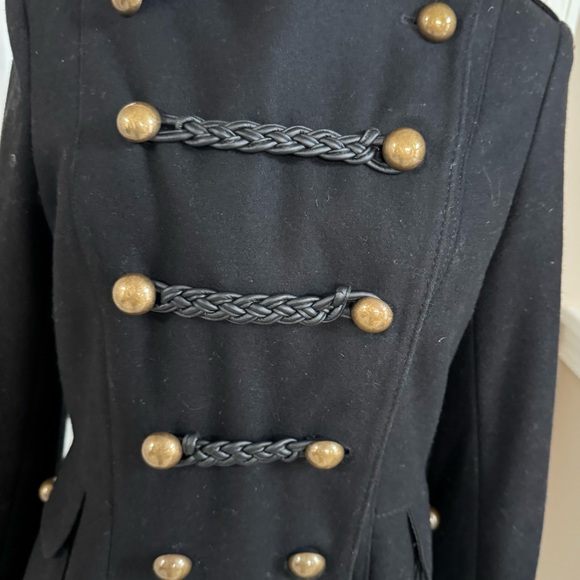 TAHARI Black Wool Military Coat size 6 - Picture 4 of 6